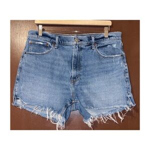 Abercrombie & Fitch The 4" Mom High Rise Shorts (Medium Wash - 14)
